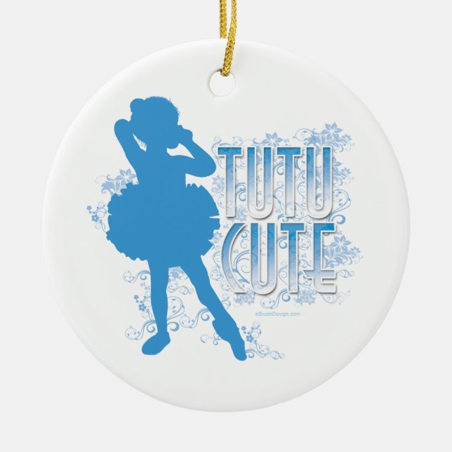 TuTu Cute blue Ceramic Ornament (Front)