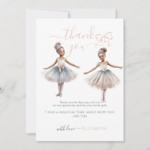 Tutu Cute Elegant Ballerina Birthday Thank You  Card