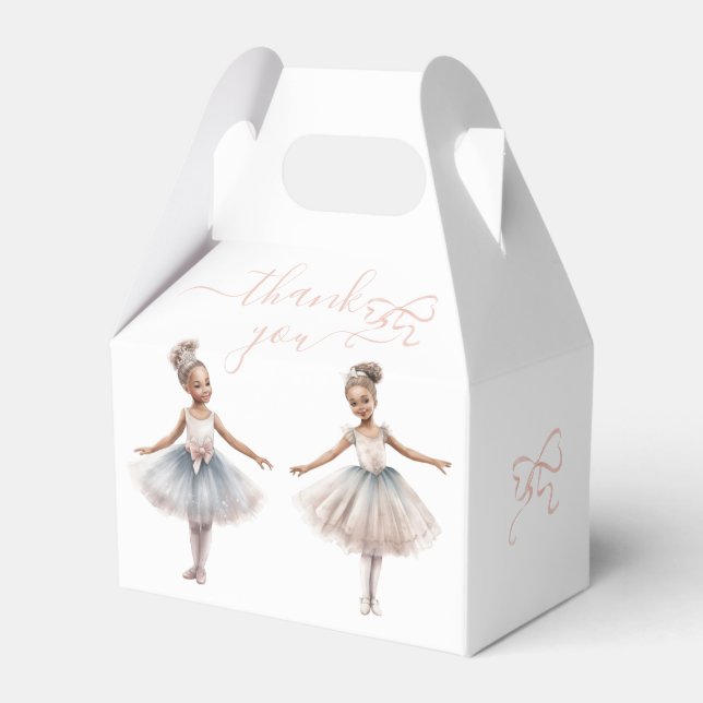 Tutu Cute Elegant Ballerina Birthday Thank You Favor Boxes (Front Side)