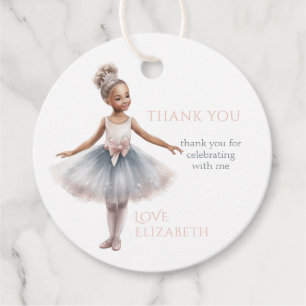 Tutu Cute Elegant Ballerina Watercolor Birthday Favor Tags