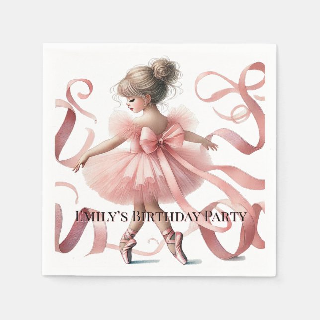 Tutu Cute | Enchanted Ballerina Birthday Party Napkins (Front)
