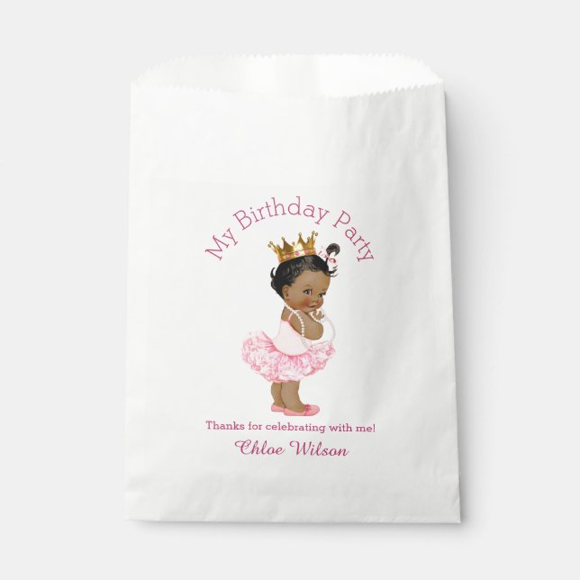 Tutu Cute Ethnic Ballerina Birthday Princess Favor Bag (Front)