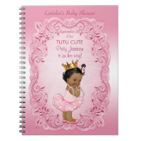 Tutu Cute Ethnic Princess Baby Shower Guestbook Notebook