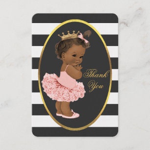 Tutu Cute Ethnic Princess Stripes Thank You Card