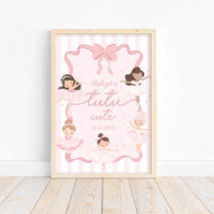 Tutu Cute Girls' 2nd Ballerina Birthday Welcome Poster