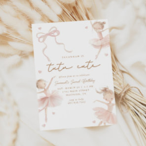 Tutu Cute Girls' Second Ballerina Birthday Invitation