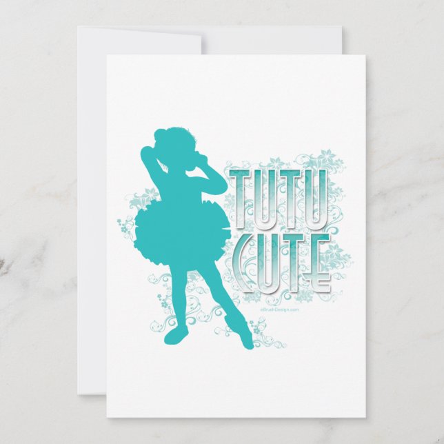 Tutu Cute party or recital invitation (Front)