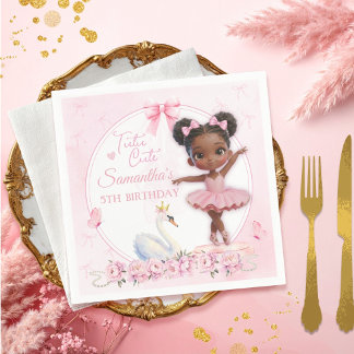 Tutu Cute Pink Ballerina Birthday - Afro Princess Napkins