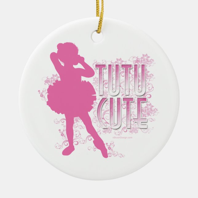 TuTu Cute Pink Ceramic Ornament (Front)