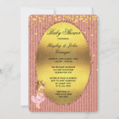 Tutu Cute Princess Faux Gold Foil Confetti Glitter Invitation (Back)