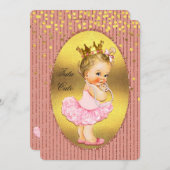 Tutu Cute Princess Faux Gold Foil Confetti Glitter Invitation (Front/Back)