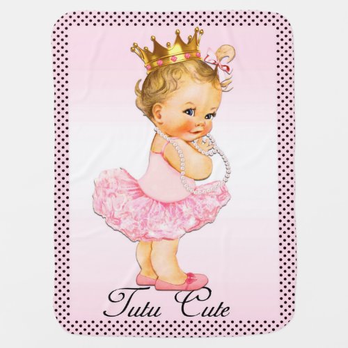 Tutu Cute Princess Polka Dots Double Sided Baby Blanket