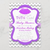 Tutu Cute Purple Baby Shower Invitation