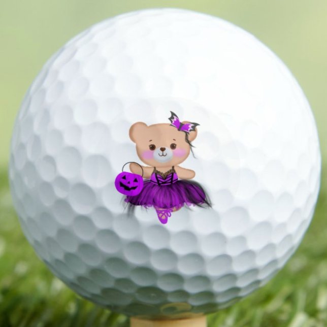Tutu Cute to Spook! Teddy Bear Witch Ballerina  Golf Balls (Creator Uploaded)