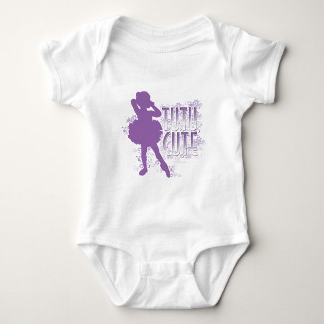 Tutu Cute (Violet) Baby Bodysuit (Front)
