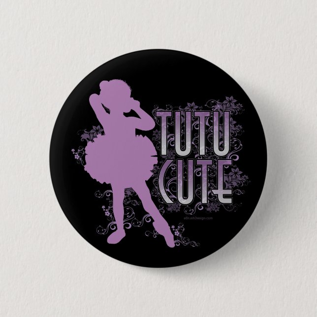 Tutu Cute (Violet) Pinback Button (Front)