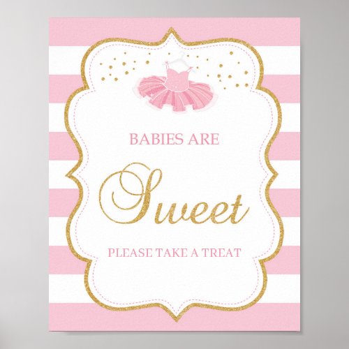 Tutu dress babies are sweet sign pink stripes gold