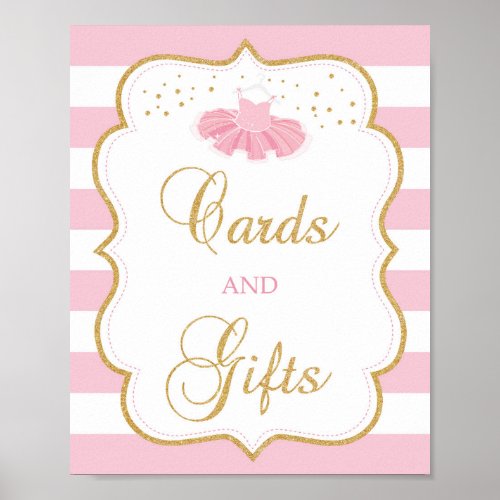 Tutu dress baby shower cards and gifts sign