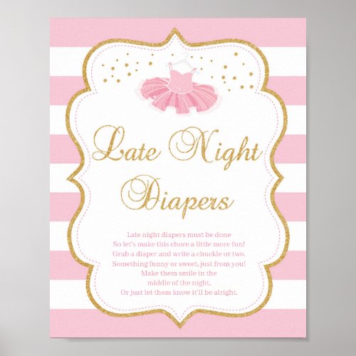 Tutu dress baby shower late night diapers sign