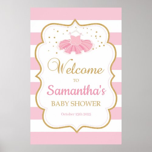 Tutu dress baby shower welcome sign 24x36