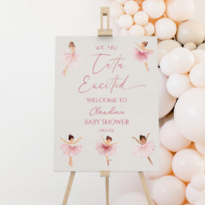 Tutu Excited Ballerina Baby Shower Welcome Sign