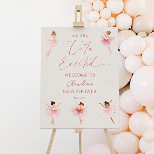 Tutu Excited Ballerina Baby Shower Welcome Sign (Creator Uploaded)