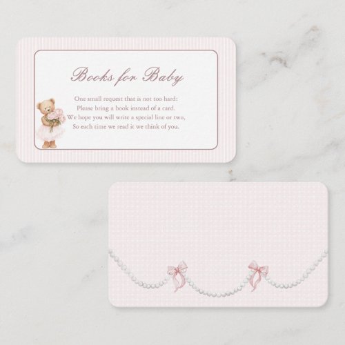 Tutu Excited Pink Coquette Teddy Bear Baby Shower  Enclosure Card
