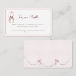 Tutu Excited Pink Coquette Teddy Bear Baby Shower  Enclosure Card