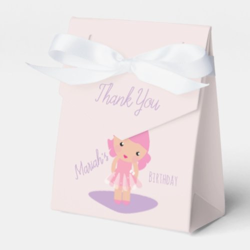  Tutu Girls Birthday Ballerinas Pink Cartoon Favo Favor Boxes