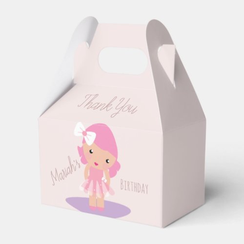  Tutu Girls Birthday Ballerinas Pink Cartoon Favor Boxes