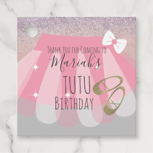 Tutu Girls Birthday Party Pink Thank You  Favor Tags