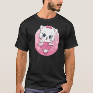 Tutu Kitten Cat Ballerina Stage Graphic Ballet Cat T-Shirt