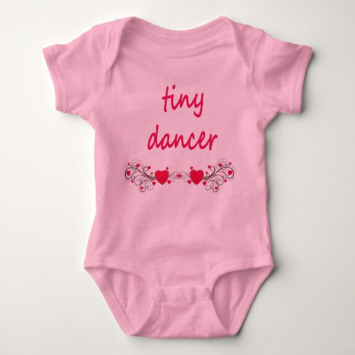 Tutu onsie pink Tiny Dancer artwork on front Baby Bodysuit