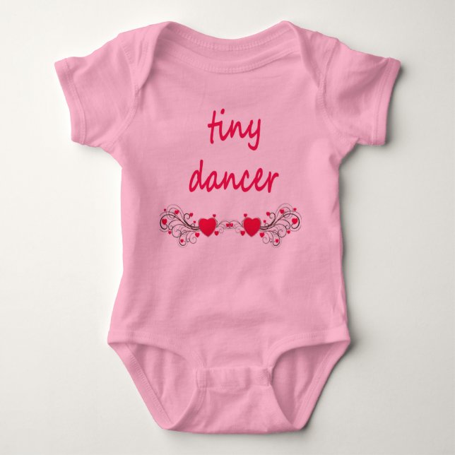 Tutu onsie, pink. "Tiny Dancer" artwork on front. Baby Bodysuit (Front)