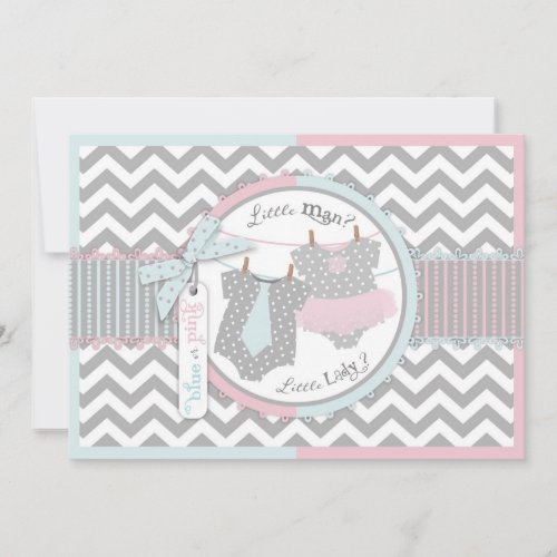 Tutu or Tie Gender Reveal Party Invitation 2