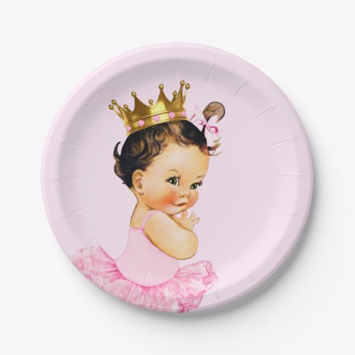 Tutu Princess Ballerina Baby Shower Paper Plates