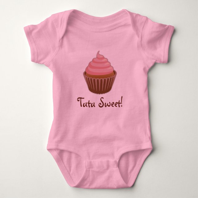 Tutu Sweet Cupcake Baby Girl Baby Bodysuit (Front)