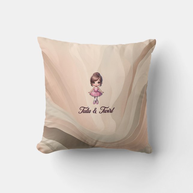 Tutu & Twirl Throw Pillow (Front)