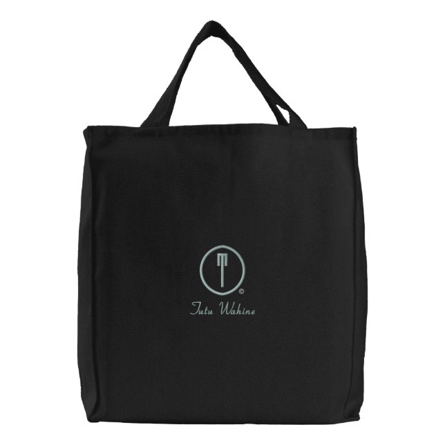 Tutu Wahine's Embroidered Tote Bag (Front)
