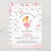 Tutu's and Twirls Ballerina Birthday Invitation (Front/Back)