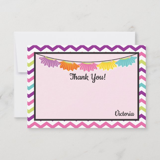 Tutus chevron thank you note card (Front)