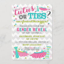 Tutus or Ties Gender Reveal Invitation