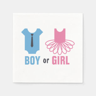 Tutus or Ties Gender Reveal Party Napkins