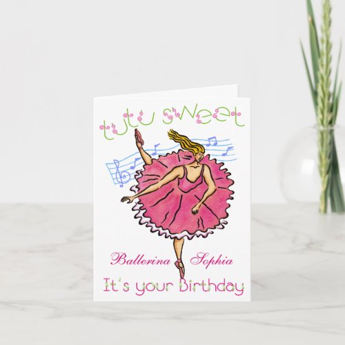 TutuSweet Ballerina Birthday Card