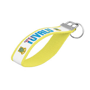 Tuvalu Flag Charming Patriotic Wrist Keychain