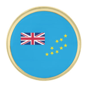 Tuvalu Flag Gold Finish Lapel Pin