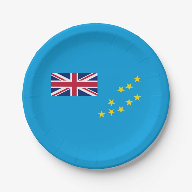 Tuvalu Flag Paper Plates (Front)