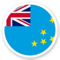 Tuvalu Flag Round Sticker