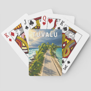 Tuvalu Illustration Travel Art Vintage Poker Cards