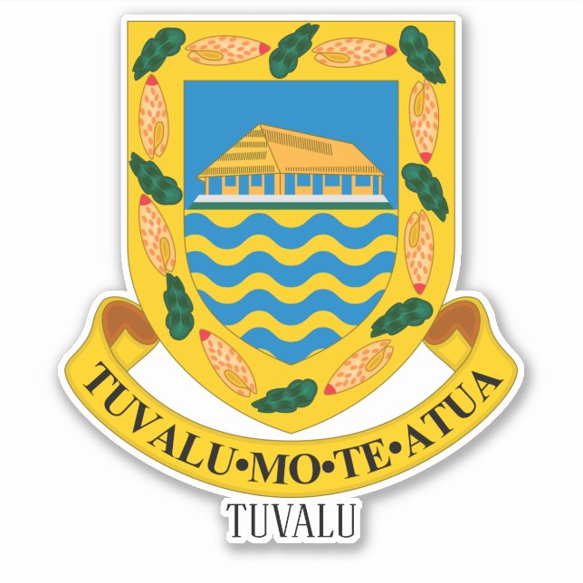 Tuvalu National Coat Of Arms Patriotic Sticker (Front)